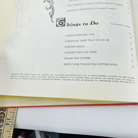 Vintage Big Golden Christmas Book 1955 LIBRARY BINDING Very Clean Crampton - Picture 11 of 16